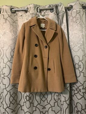 St. John's Bay Camel Double-Breasted Peacoat